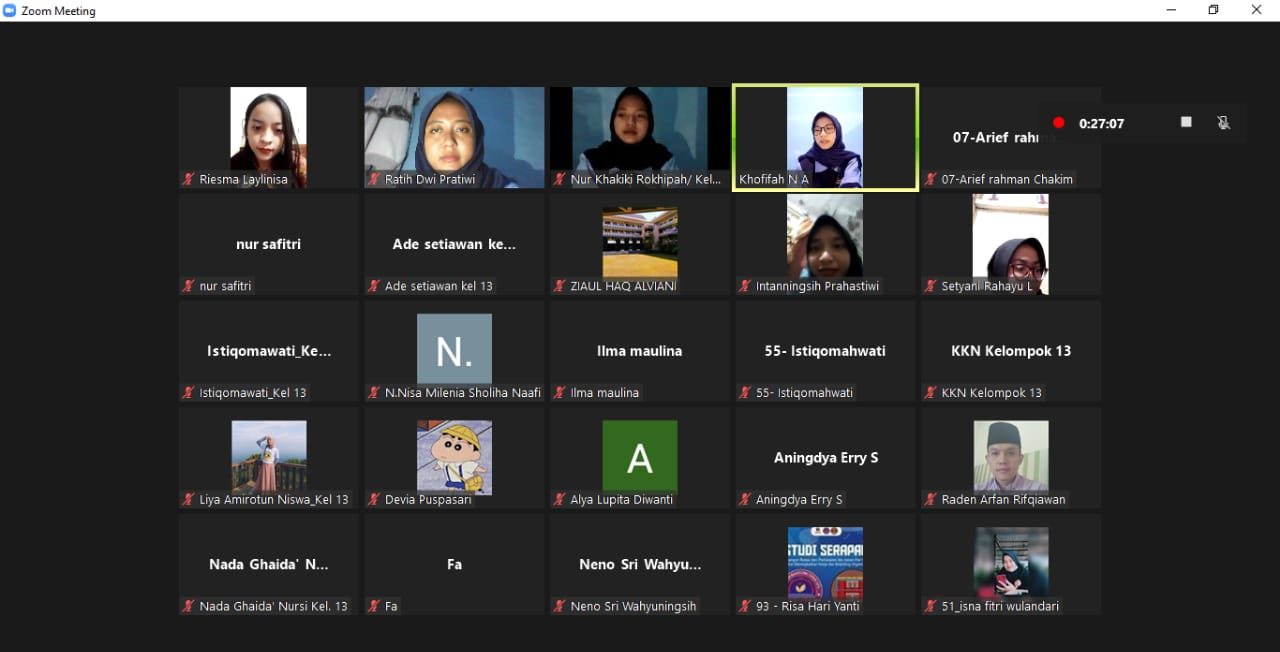 Mahasiswa KKN Reguler Dari Rumah (RDR) angkatan 77 UIN Walisongo Semarang