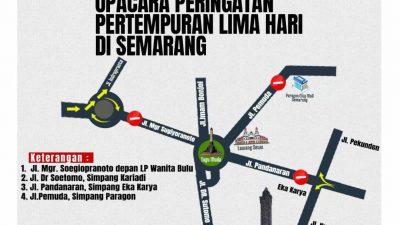 Jalan Tugu Muda Semarang Ditutup, Ini Rute Pengalihan Arusnya