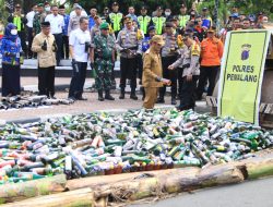 Musnahkan 3.500 Miras, Kapolres Pemalang: Mari jaga Keamanan Lingkungan saat Lebaran