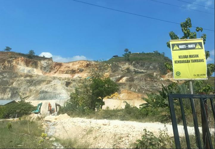 Lokasi tambang di Desa Wegil Kecamatan Sukolilo, Pati, yang longsor