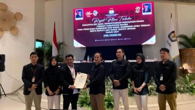 Hasil Rekapitulasi KPU Jepara, Wiwit-Hajar Raih 80,93 Persen Suara