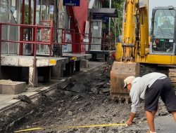 Pembetonan Shelter BRT Pemuda Semarang Dikebut, Target Selesai Sebelum Lebaran