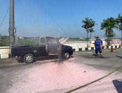 SPBU Lumpur Geger, Api Lahap Habis Mobil Pikap hingga Tinggal Kerangka