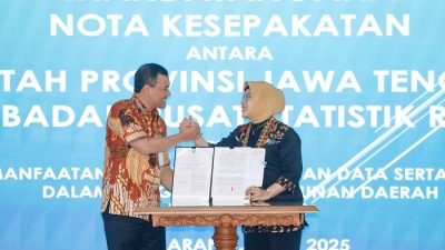 Jateng Jadi Percontohan Nasional, Gubernur Luthfi dan BPS Teken Kerja Sama Integrasi Data