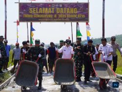 Resmi Dimulai, TMMD Sengkuyung Bangun Jalan 560 Meter di Kertomulyo