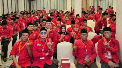 Suasana Konfercab PDI Perjuangan Purworejo yang menetapkan Dion Agasi Setiabudi sebagai Ketua DPC periode 2025-2030.