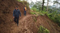 Bupati Purbalingga Fahmi Muhammad Hanif meninjau lokasi jalan putus akibat longsor di Desa Danasari