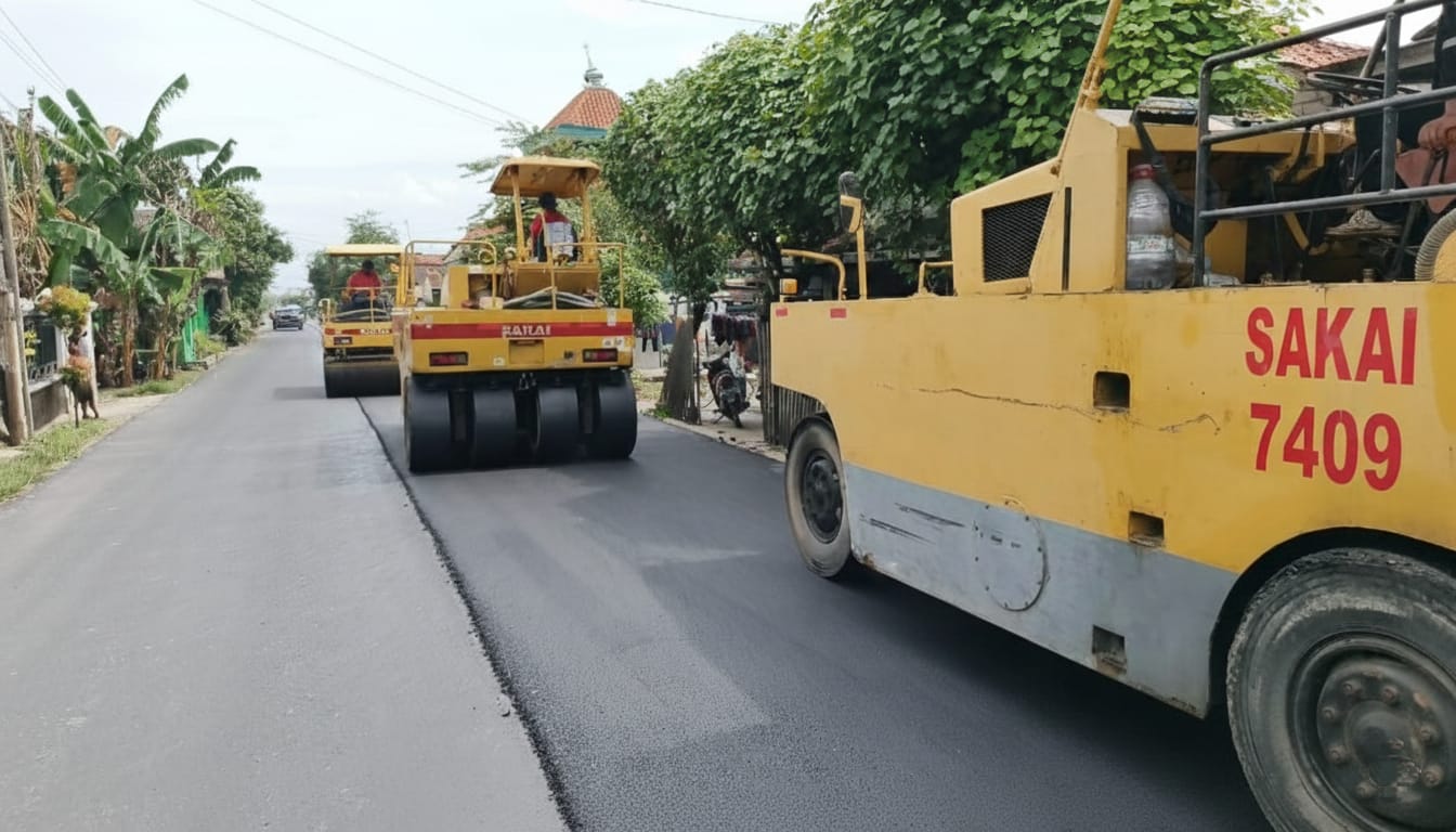 Salah satu jalan di Kabupaten Pati yang diperbaiki
