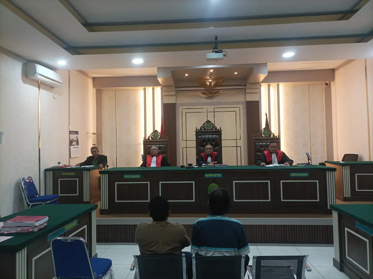 Suasana persidangan kasus dugaan penghalangan dan kekerasan terhadap wartawan di Ruang Cakra Pengadilan Negeri (PN) Pati.