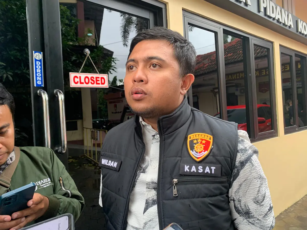 Kasatreskrim Polres Jepara AKP M Faizal Wildan Umar Rela saat memberikan keterangan pers terkait penanganan perkara