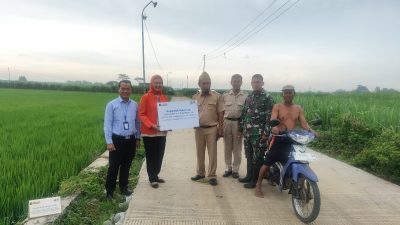 BRI Gelontorkan Rp100 Juta untuk Infrastruktur Jalan Pertanian Desa Bumiayu
