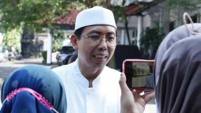 Ketua PCNU Pati Yusuf Hasyim sedang memberikan keterangan menolak penggunaan sound horeg saat malam takbiran.